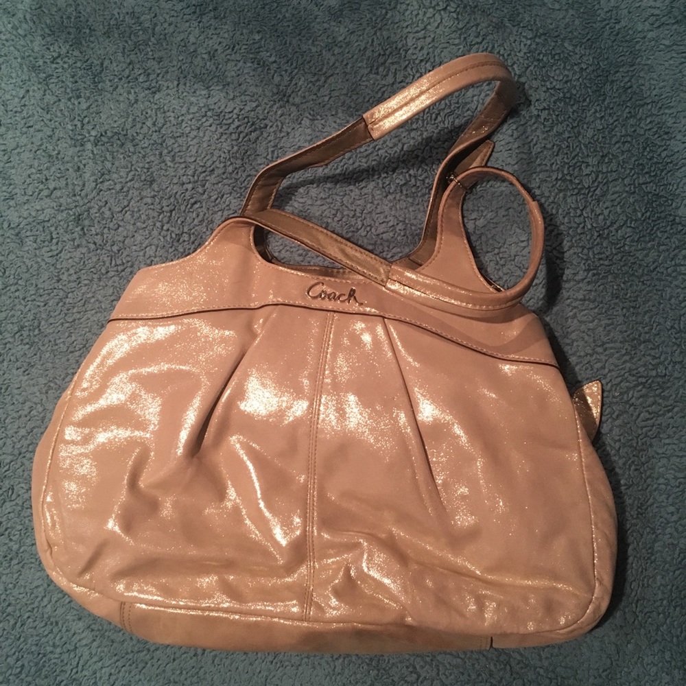 Gold glitter Coach purse